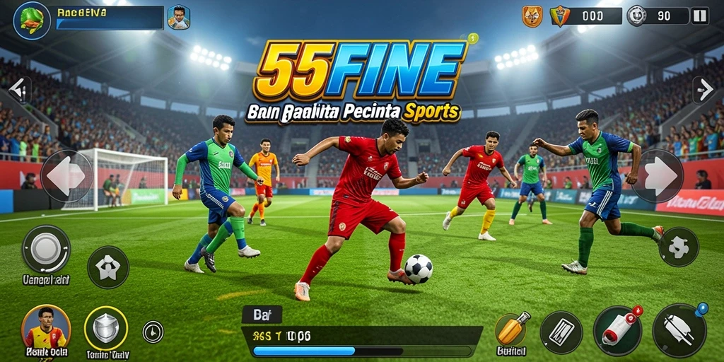 Screenshot utama 55FIVE menampilkan gameplay olahraga yang seru dan dinamis.