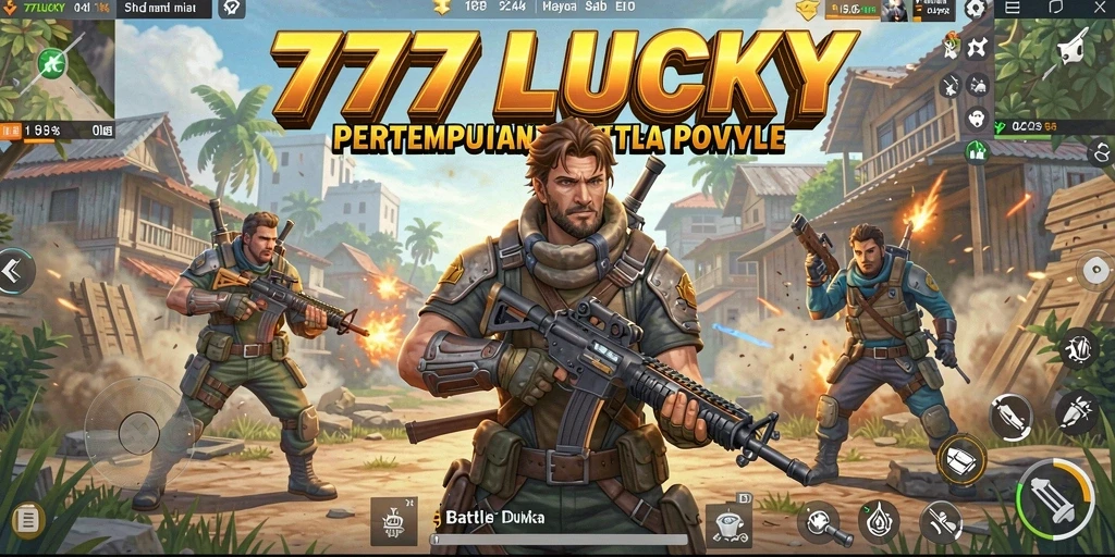 Screenshot gameplay 777LUCKY dalam aksi pertempuran Battle Royale.