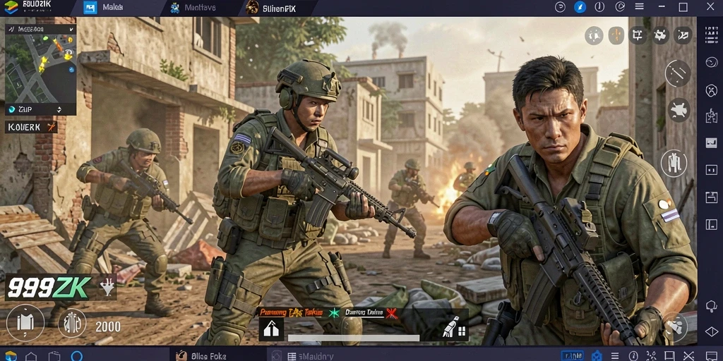 Tampilan gameplay mendebarkan dari 999ZK yang penuh aksi FPS.