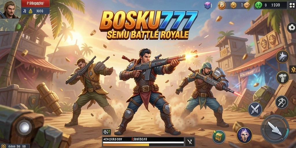 Tampilan gameplay seru dalam pertarungan Battle Royale.