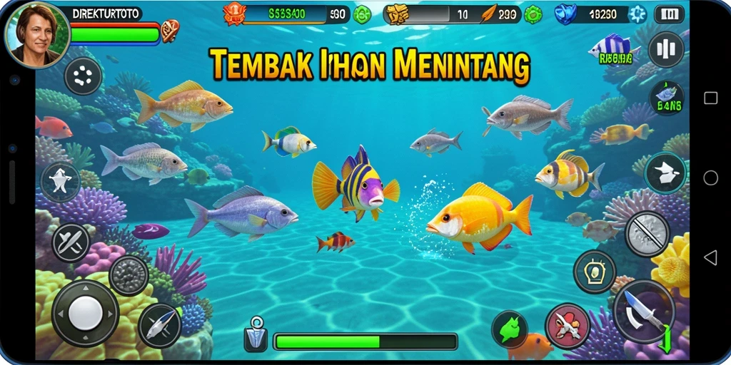 Screenshot gameplay dari DIREKTURTOTO yang menampilkan aksi Tembak Ikan.