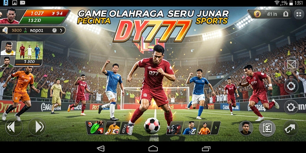 Tangkapan layar DY777 menampilkan aksi seru dalam permainan olahraga.