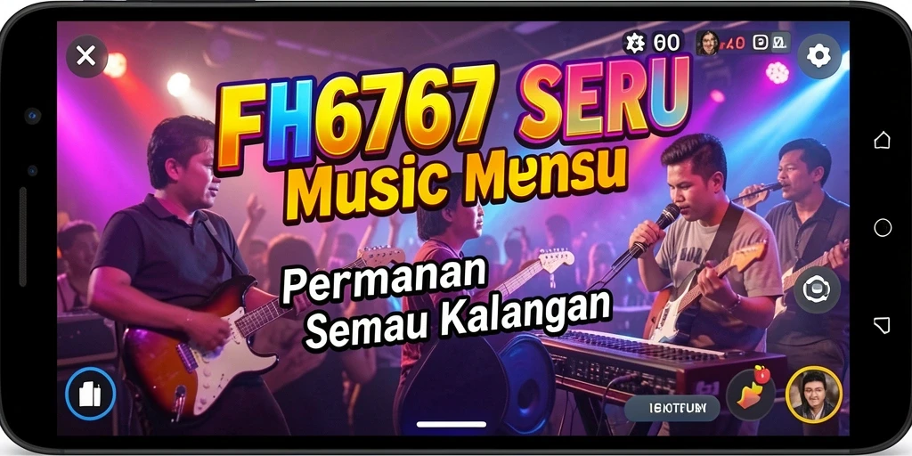 Tampilan screenshot FH6767 yang menunjukkan gameplay seru dengan musik.