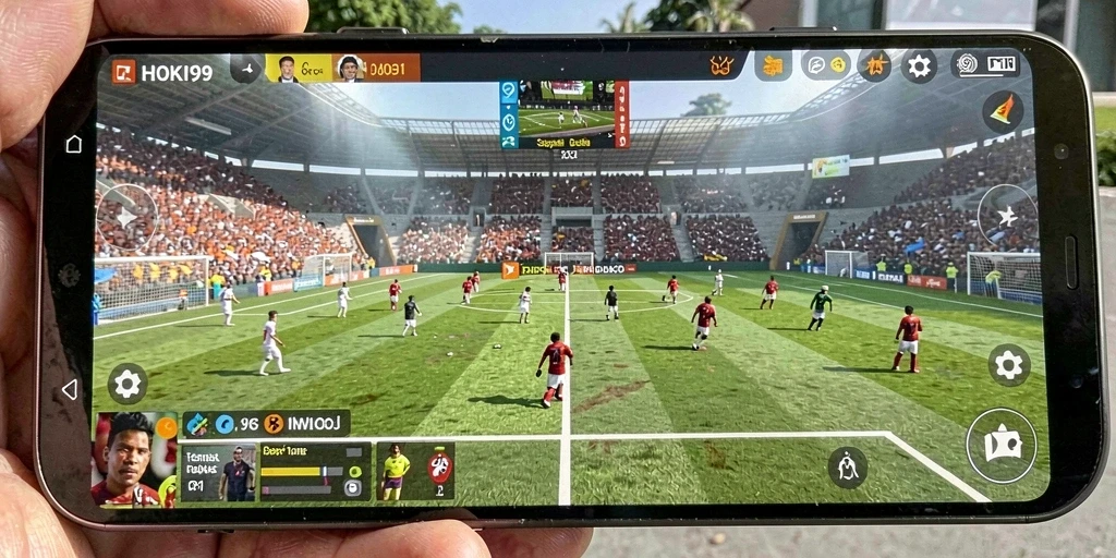 Tampilan gameplay HOKI99 yang penuh aksi dan strategi sepak bola.