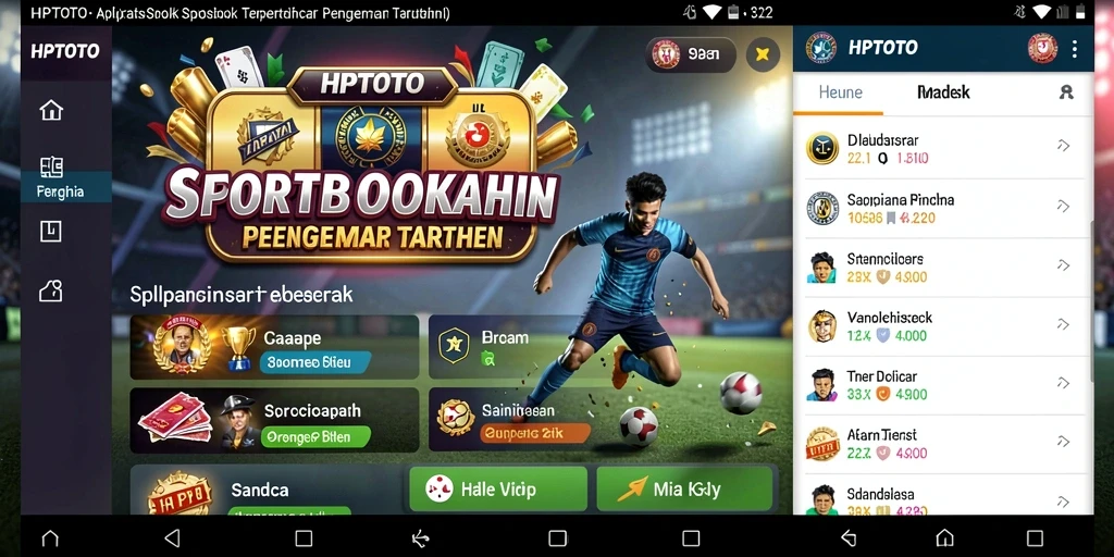 Tampilan menarik dari aplikasi HPTOTO dengan pilihan taruhan olahraga.