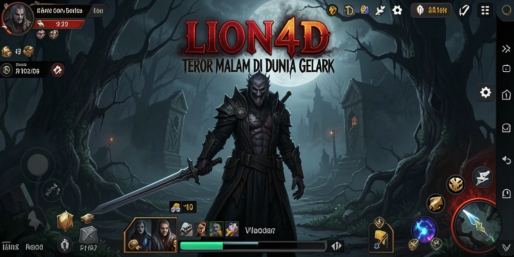 Screenshot gameplay LION4D yang mencekam dengan suasana horror.