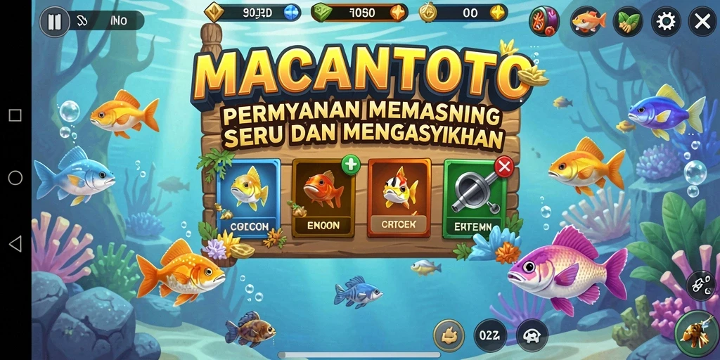 Screenshot gameplay MACANTOTO menampilkan aksi memancing yang seru dan menantang.