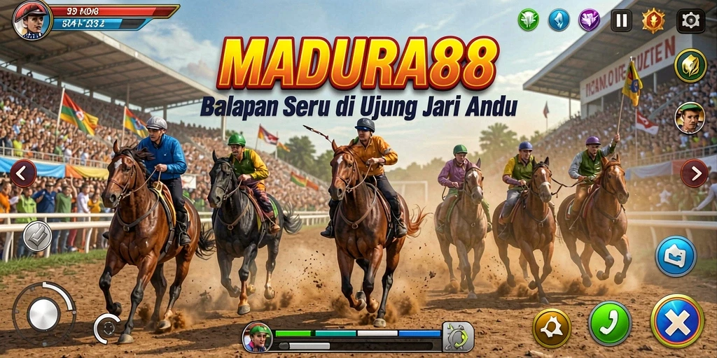 Gambaran gameplay balapan seru di MADURA88.