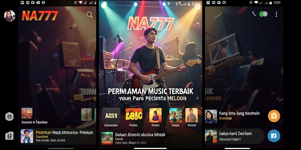 Tampilan gameplay <strong>NA777</strong> menampilkan interaksi seru dengan musik.