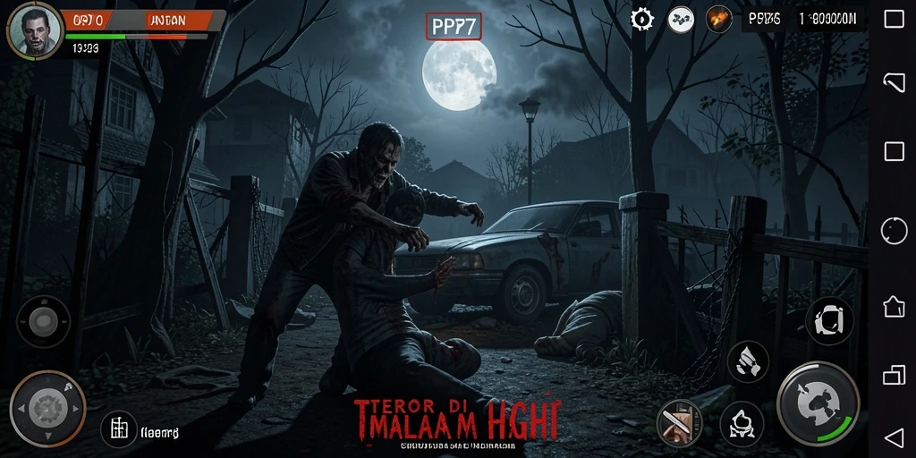 Gambar gameplay menakutkan dari PP7 yang menyajikan suasana horror.