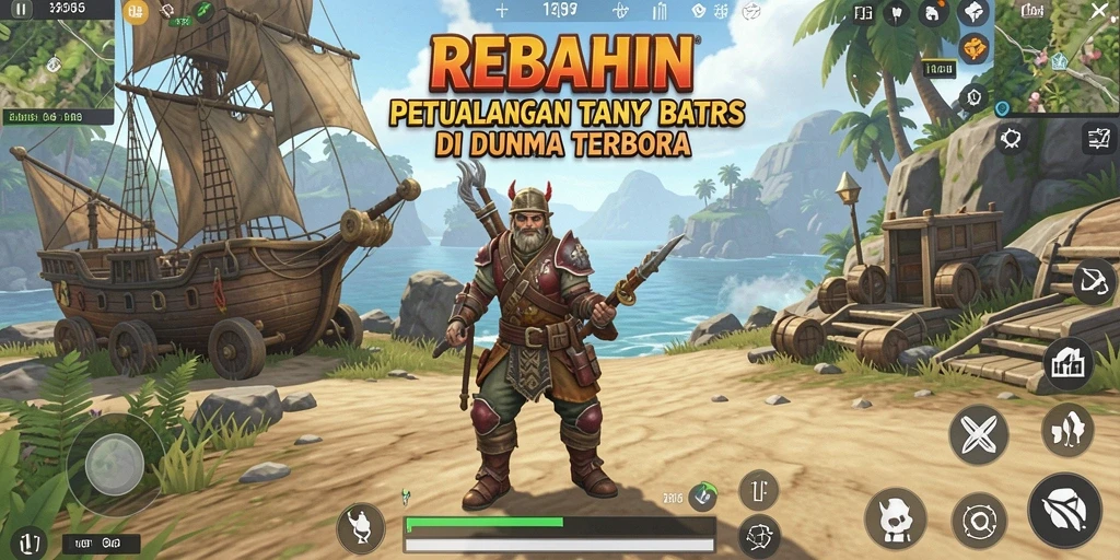Screenshot gameplay REBAHIN yang menunjukkan eksplorasi dunia terbuka.