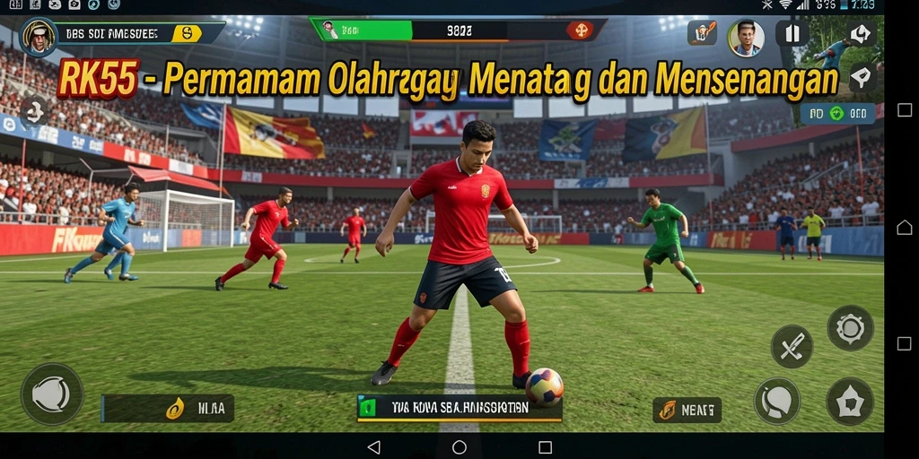 Tampilan gameplay RK55 yang seru dan mendebarkan di berbagai cabang olahraga.