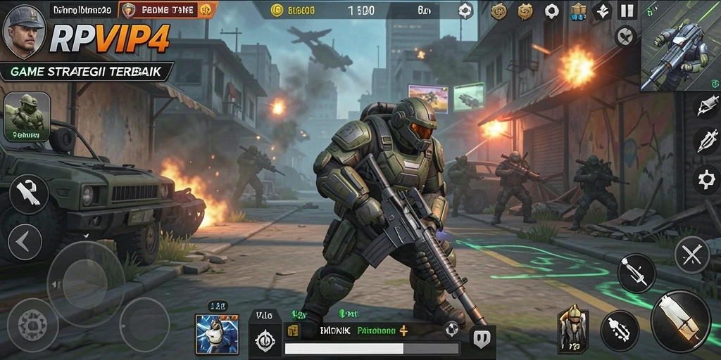 Screenshot menunjukkan strategi mendalam dalam gameplay RPVIP4.