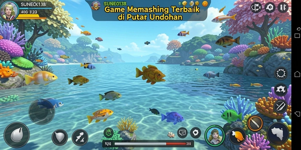 Screenshot utama SUNEO138 menampilkan aksi memancing seru dan grafis menawan.