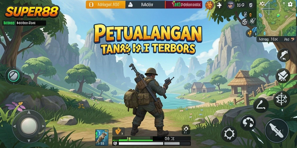 Tangkapan layar gameplay SUPER88 menampilkan dunia terbuka yang luas dan dinamis.