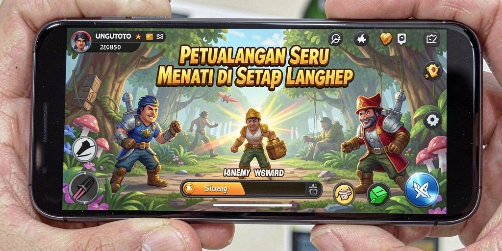 Screenshot gameplay UNGUTOTO menampilkan aksi petualangan yang mendebarkan.