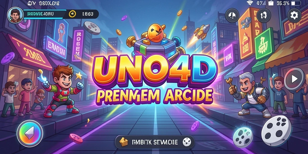 Screenshot gameplay <strong>UNO4D</strong> menampilkan serunya aksi arcade yang mendebarkan.