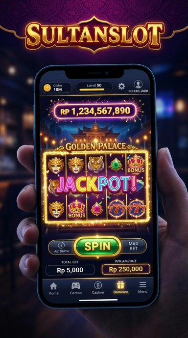Tampilan menu utama aplikasi sultanslot yang menarik.